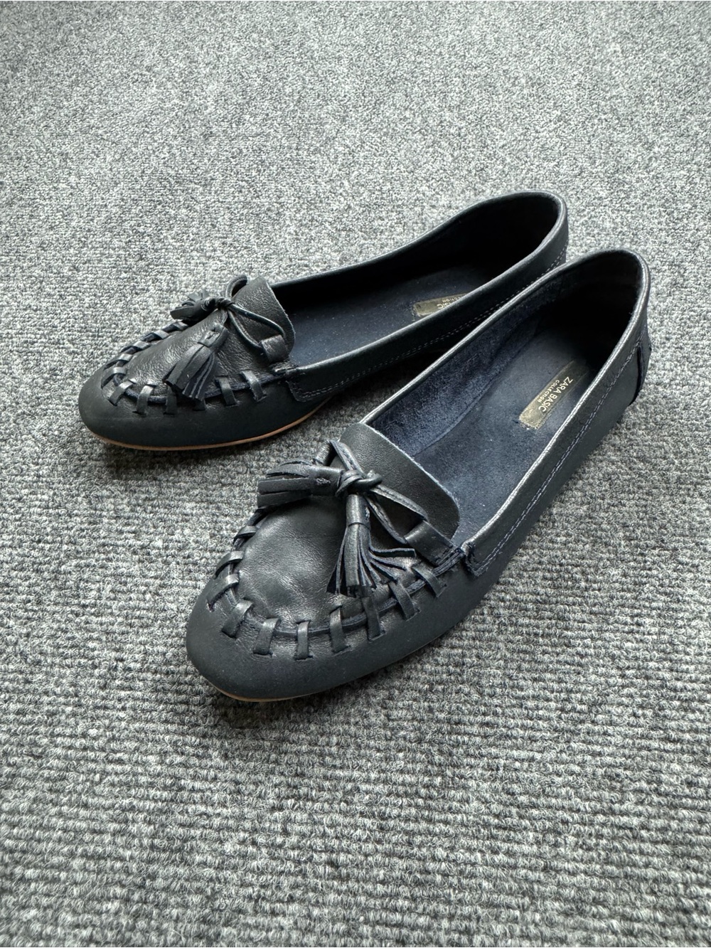 Zara Basic Collection Women's Loafers Shoes Navy Blue Slip On Size 6
